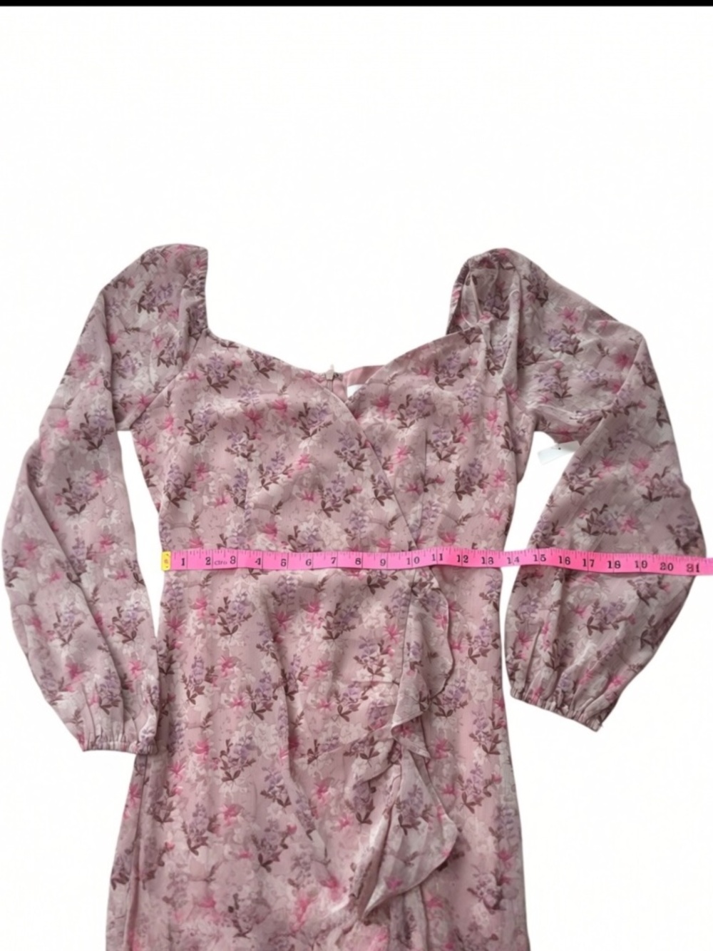 Lush Dusty Pink Flowered Maxi Dress Size Small - Picture 9 of 12
